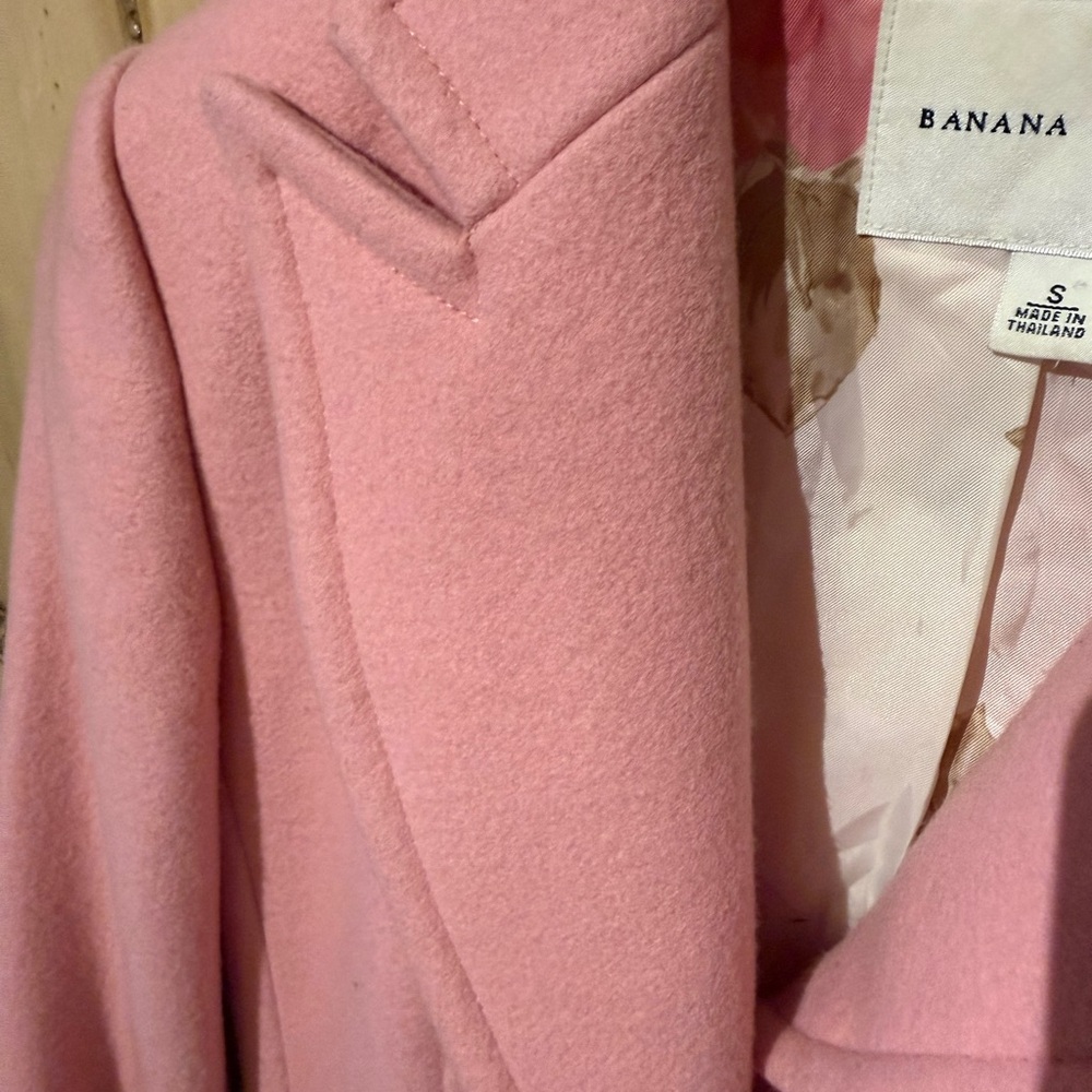 Banana Republic Pink Wool Trench Coat - Picture 4 of 7